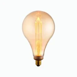 Ora Large LED Globe Shaped Bulb With Amber Glass