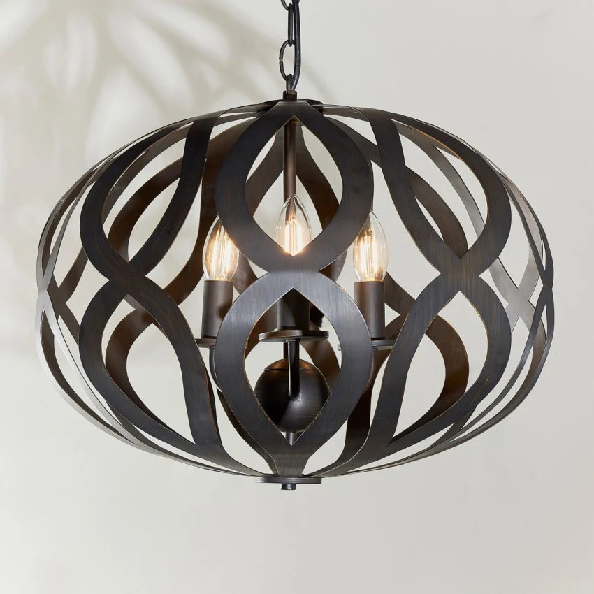 Keelan 3 Light Pendant In Antique Bronze 2 Keelan 3 Light Pendant In Antique Bronze - Image 2