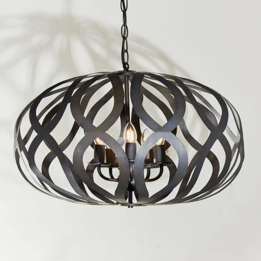 Keelan 5 Light Pendant In Antique Bronze 2 Keelan 5 Light Pendant In Antique Bronze - Image 2