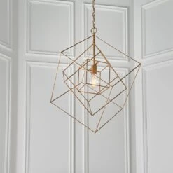 Sansa Medium Geometric Pendant In Gold Leaf -Furniture Sales Store en2100092 l2