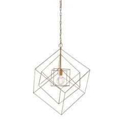Sansa Medium Geometric Pendant In Gold Leaf