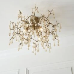 Ena Fixed Semi-Flush Ceiling Pendant In Gold -Furniture Sales Store en2100111 l2