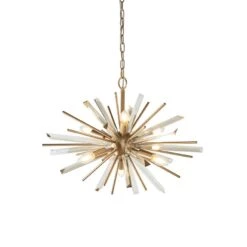 Urchin Small Starburst Pendant In Antique Brass