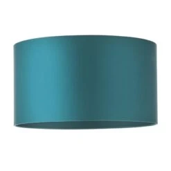 Emily Cylinder Satin Shade In Teal Blue