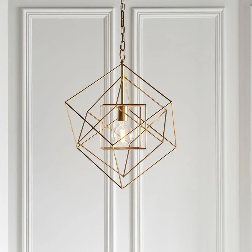 Sansa Small Geometric Pendant In Gold Leaf 3 Sansa Small Geometric Pendant In Gold Leaf - Image 3