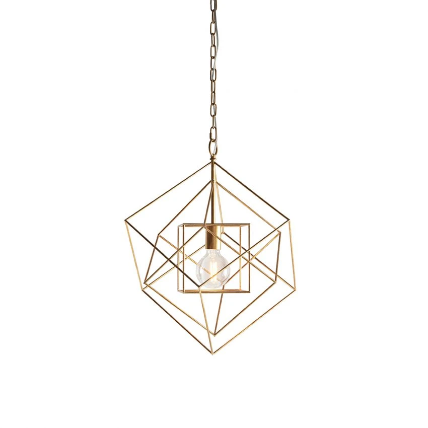 Sansa Small Geometric Pendant In Gold Leaf 1 Sansa Small Geometric Pendant In Gold Leaf