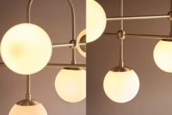 Luna Opal Glass Sphere Pendant In Antique Brass -Furniture Sales Store en2100158 de