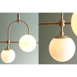 Luna Opal Glass Sphere Large Pendant In Antique Brass -Furniture Sales Store en2100172 de