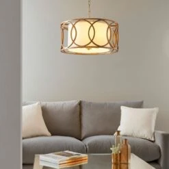 Barbara Classic Shade Pendant In Brushed Gold -Furniture Sales Store en2100173 l2