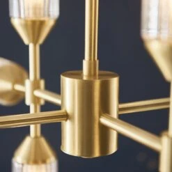 Julian Large Glass Ceiling Pendant In Brushed Brass -Furniture Sales Store en2100188 l3