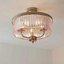 Aurora Princess Semi Flush Glass Light In Blush -Furniture Sales Store en24020003 l2