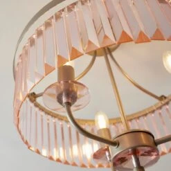 Aurora Princess Semi Flush Glass Light In Blush -Furniture Sales Store en24020003 l3