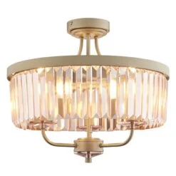 Aurora Princess Semi Flush Glass Light In Blush