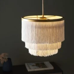 Sherry Fringed Pendant In Gold -Furniture Sales Store en24020005 l2