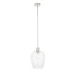Hexton Glass Pendant In Bright Nickel