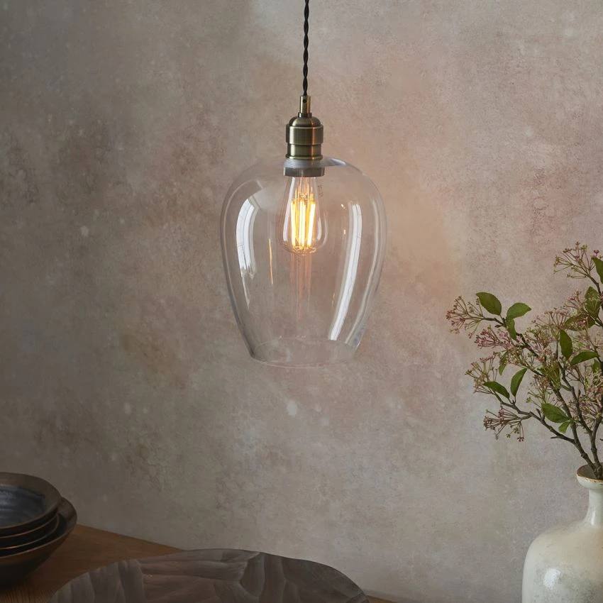 Hexton Glass Pendant In Antique Brass 3 Hexton Glass Pendant In Antique Brass - Image 3