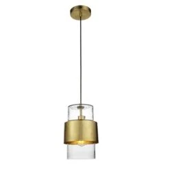 Timothy Ceiling Pendant In Hammered Brass