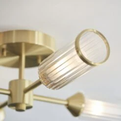 Julian Semi Flush Glass Light In Brushed Brass 6 Julian Semi Flush Glass Light In Brushed Brass -Furniture Sales Store en24020042 l2