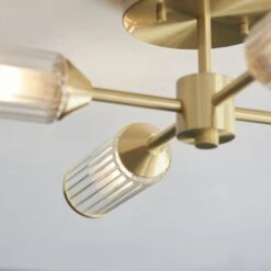 Julian Semi Flush Glass Light In Brushed Brass 7 Julian Semi Flush Glass Light In Brushed Brass -Furniture Sales Store en24020042 l3