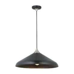 Rian Coned Pendant In Matt Black