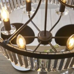 Aurora Princess Glass Pendant In Matt Black -Furniture Sales Store en24020076 l3