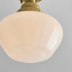 Cambrose Opal Glass Semi Flush Light In Brass 6 Cambrose Opal Glass Semi Flush Light In Brass -Furniture Sales Store en24020097 l2