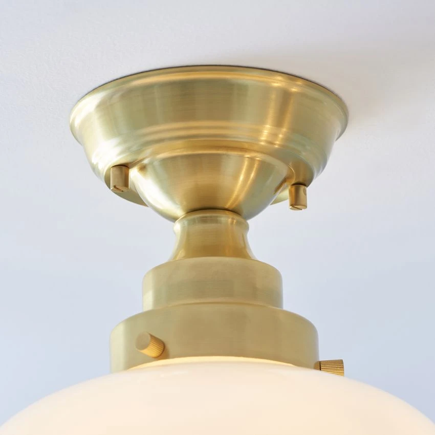 Cambrose Opal Glass Semi Flush Light In Brass 4 Cambrose Opal Glass Semi Flush Light In Brass - Image 4