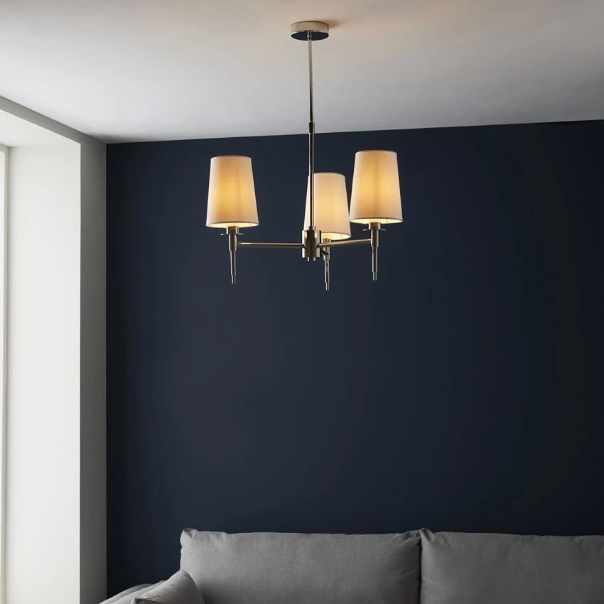 Chives Three Light Pendant In Bright Nickel 2 Chives Three Light Pendant In Bright Nickel - Image 2