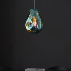 Elvera Medium Pendant In Metallic Petrol -Furniture Sales Store en24020131 l2
