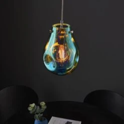 Elvera Medium Pendant In Metallic Petrol -Furniture Sales Store en24020131 l3