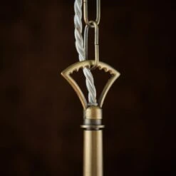 Odelia Five Light Pendant In Antique Brass With Vintage White Fabric 5 Odelia Five Light Pendant In Antique Brass With Vintage White Fabric -Furniture Sales Store en24040009 l2