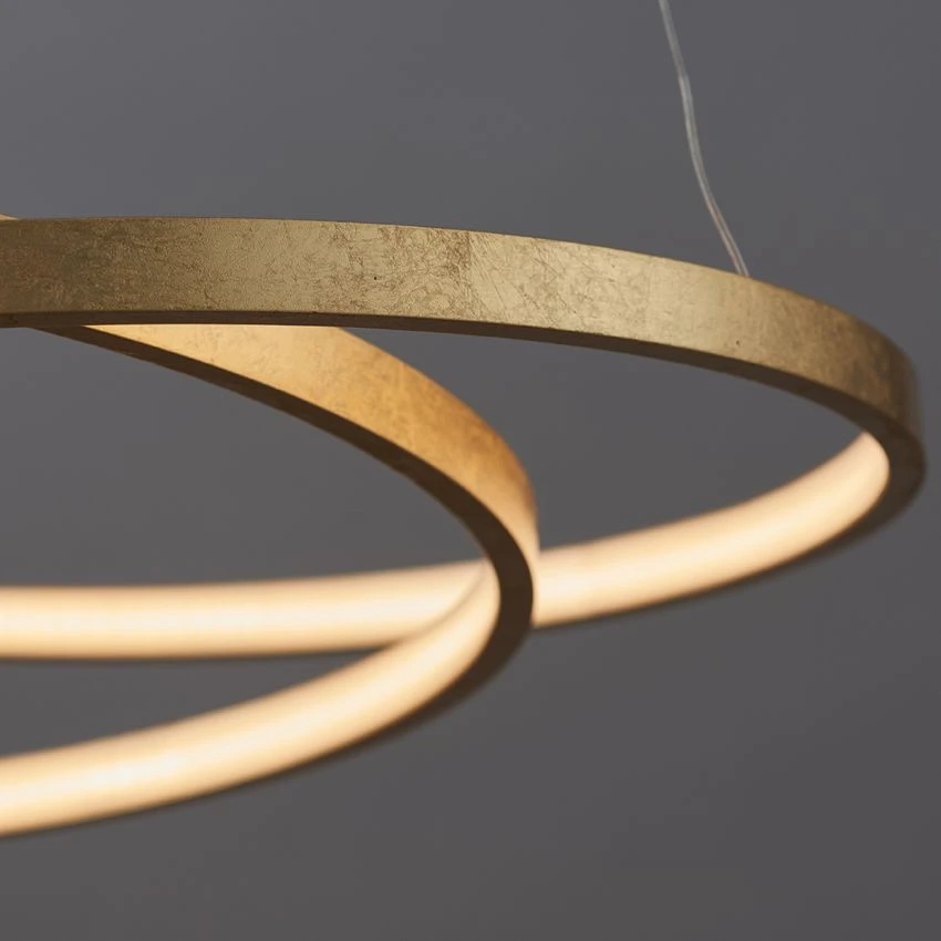 Swale Pendant In Gold Leaf & Frosted Acrylic 3 Swale Pendant In Gold Leaf & Frosted Acrylic - Image 3