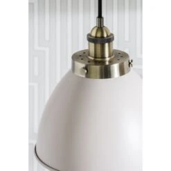 Fletcher Small Pendant In Taupe & Antique Brass -Furniture Sales Store en24040027 l2