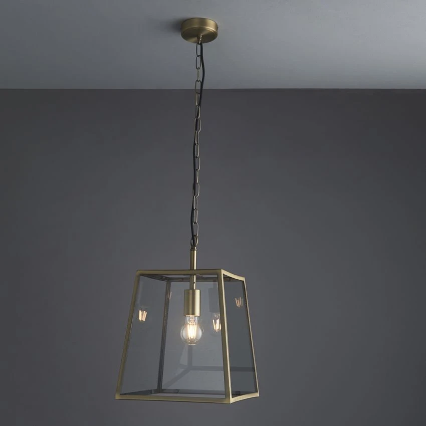 Siobhan Clear Glass Pendant In Matt Antique Brass 2 Siobhan Clear Glass Pendant In Matt Antique Brass - Image 2