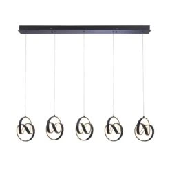 Dangle Five Light Pendant In Textured Black