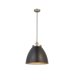 Fletcher Large Pendant In Aged Pewter And Matt Black