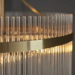 Monica Clear Glass Three Light Pendant In Antique Brass 5 Monica Clear Glass Three Light Pendant In Antique Brass -Furniture Sales Store en24040134 l2