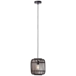 Meike Dark Bamboo Pendant In Matt Black