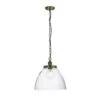 Ralph Clear Glass Large Pendant In Antique Brass