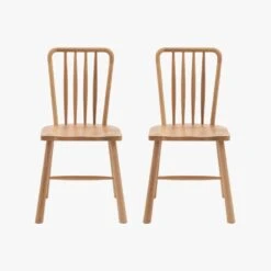 Rebecca Oak Dining Chairs, Set Of 2