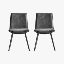 Theon Dining Chair In Anthracite, Set Of Two