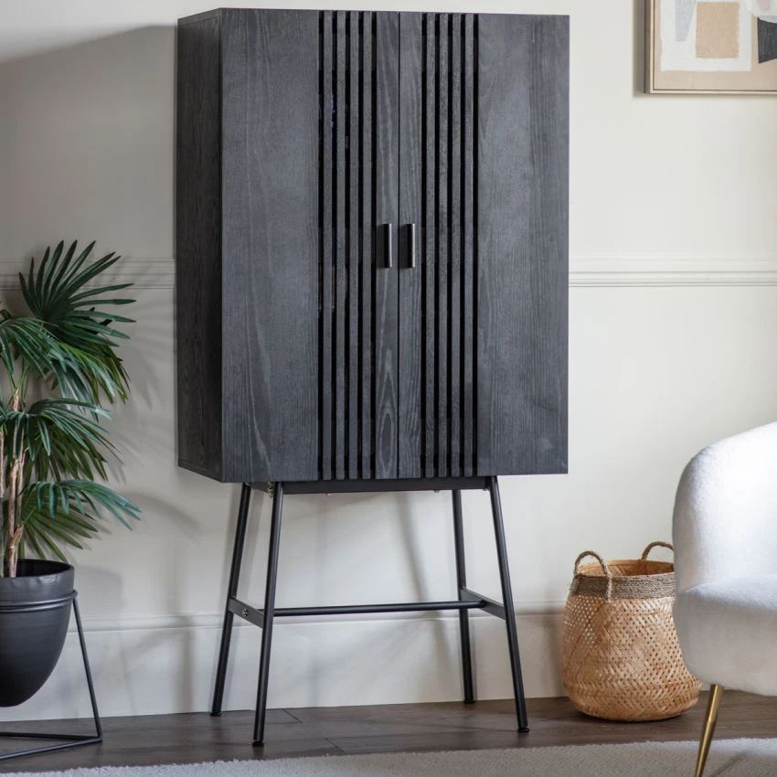 Hunky-Dory Drinks Cabinet In Black 2 Hunky-Dory Drinks Cabinet In Black - Image 2