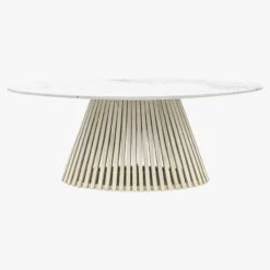 Linear Marble Oval Dining Table