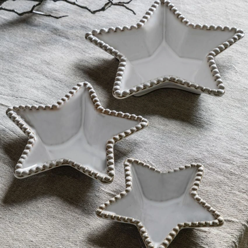 Farmhouse Beaded Star Bowl, Set Of 3 2 Farmhouse Beaded Star Bowl, Set Of 3 - Image 2