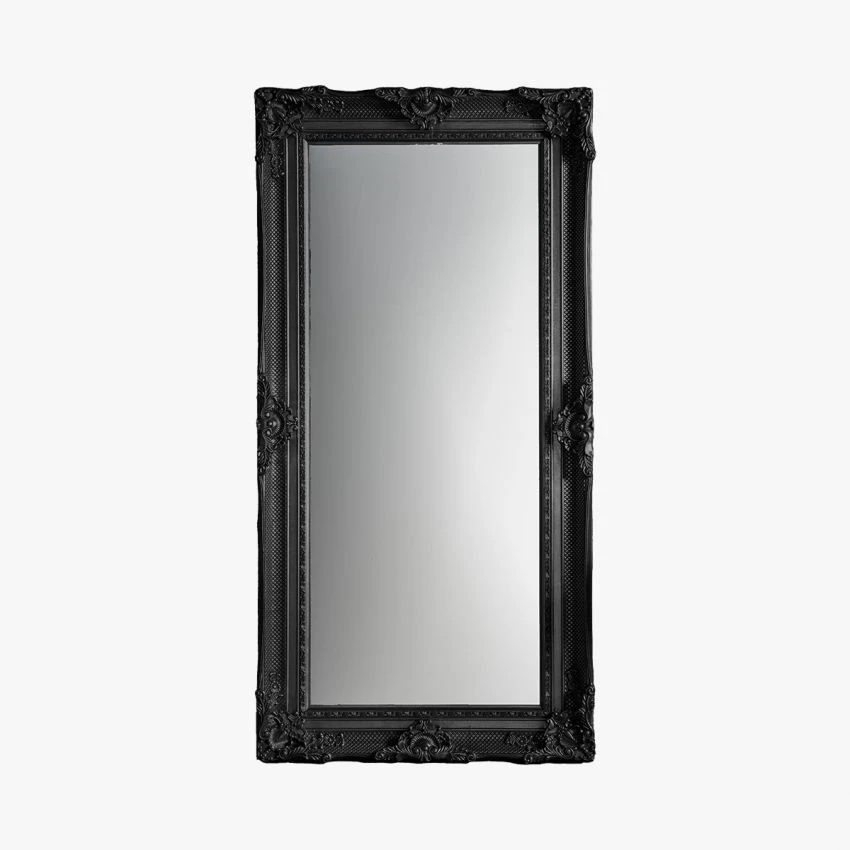 Baroque Leaner Mirror In Black 1 Baroque Leaner Mirror In Black